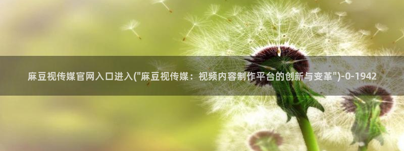 麻豆视频导航：麻豆视传媒官网入口进入(\